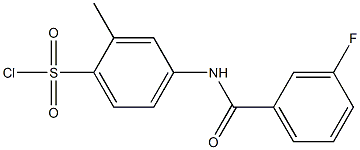 4-[(3-fluorobenzene)amido]-2-methylbenzene-1-sulfonyl chloride Structure