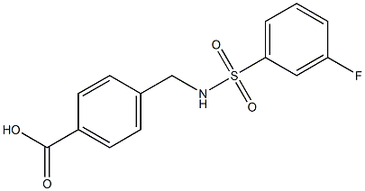 4-[(3-fluorobenzene)sulfonamidomethyl]benzoic acid Struktur