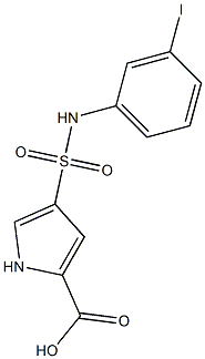 4-[(3-iodophenyl)sulfamoyl]-1H-pyrrole-2-carboxylic acid,,结构式