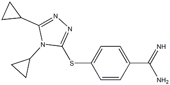 4-[(4,5-dicyclopropyl-4H-1,2,4-triazol-3-yl)sulfanyl]benzene-1-carboximidamide,,结构式
