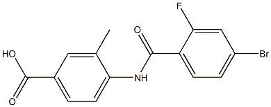 4-[(4-bromo-2-fluorobenzene)amido]-3-methylbenzoic acid Structure