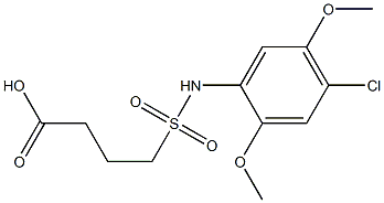 4-[(4-chloro-2,5-dimethoxyphenyl)sulfamoyl]butanoic acid 结构式