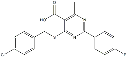 4-[(4-chlorobenzyl)thio]-2-(4-fluorophenyl)-6-methylpyrimidine-5-carboxylic acid 结构式