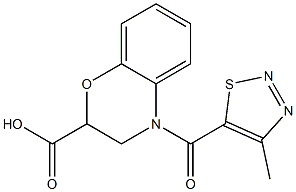 4-[(4-methyl-1,2,3-thiadiazol-5-yl)carbonyl]-3,4-dihydro-2H-1,4-benzoxazine-2-carboxylic acid Structure