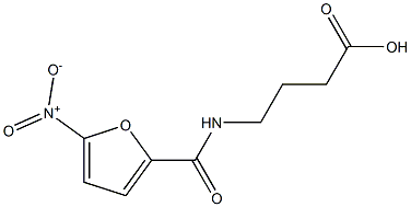 4-[(5-nitrofuran-2-yl)formamido]butanoic acid,,结构式