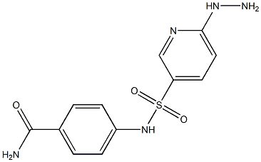 4-[(6-hydrazinylpyridine-3-)sulfonamido]benzamide Struktur