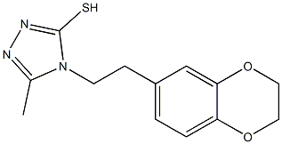 4-[2-(2,3-dihydro-1,4-benzodioxin-6-yl)ethyl]-5-methyl-4H-1,2,4-triazole-3-thiol,,结构式