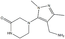4-[4-(aminomethyl)-1,3-dimethyl-1H-pyrazol-5-yl]piperazin-2-one|