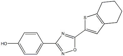 4-[5-(4,5,6,7-tetrahydro-1-benzothiophen-2-yl)-1,2,4-oxadiazol-3-yl]phenol Struktur