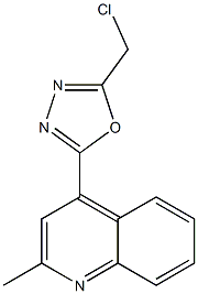 4-[5-(chloromethyl)-1,3,4-oxadiazol-2-yl]-2-methylquinoline,,结构式