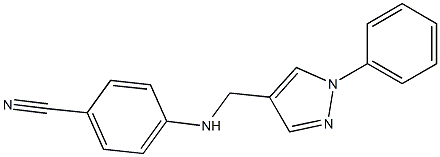4-{[(1-phenyl-1H-pyrazol-4-yl)methyl]amino}benzonitrile 化学構造式