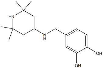 4-{[(2,2,6,6-tetramethylpiperidin-4-yl)amino]methyl}benzene-1,2-diol 化学構造式