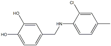 4-{[(2-chloro-4-methylphenyl)amino]methyl}benzene-1,2-diol,,结构式