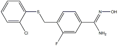 4-{[(2-chlorophenyl)sulfanyl]methyl}-3-fluoro-N'-hydroxybenzene-1-carboximidamide,,结构式