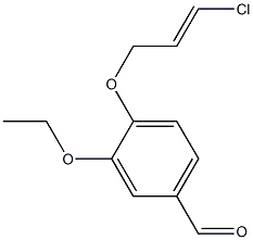 4-{[(2E)-3-chloroprop-2-enyl]oxy}-3-ethoxybenzaldehyde,,结构式