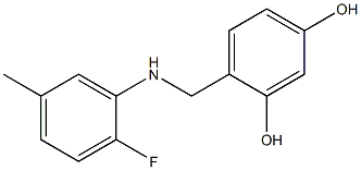 4-{[(2-fluoro-5-methylphenyl)amino]methyl}benzene-1,3-diol Struktur