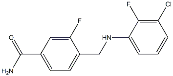 4-{[(3-chloro-2-fluorophenyl)amino]methyl}-3-fluorobenzamide|