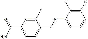 4-{[(3-chloro-2-fluorophenyl)amino]methyl}-3-fluorobenzamide 结构式