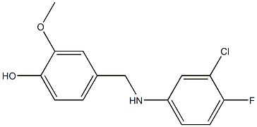 4-{[(3-chloro-4-fluorophenyl)amino]methyl}-2-methoxyphenol,,结构式