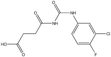 4-{[(3-chloro-4-fluorophenyl)carbamoyl]amino}-4-oxobutanoic acid Structure