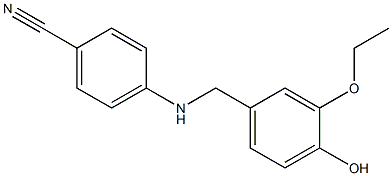 4-{[(3-ethoxy-4-hydroxyphenyl)methyl]amino}benzonitrile 化学構造式