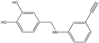 4-{[(3-ethynylphenyl)amino]methyl}benzene-1,2-diol 化学構造式