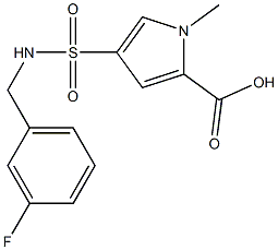 4-{[(3-fluorophenyl)methyl]sulfamoyl}-1-methyl-1H-pyrrole-2-carboxylic acid Struktur