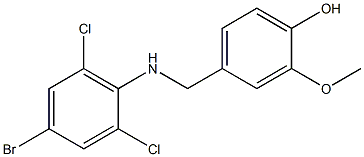 4-{[(4-bromo-2,6-dichlorophenyl)amino]methyl}-2-methoxyphenol,,结构式