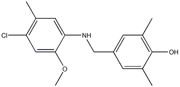 4-{[(4-chloro-2-methoxy-5-methylphenyl)amino]methyl}-2,6-dimethylphenol,,结构式