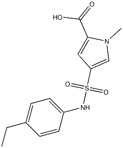 4-{[(4-ethylphenyl)amino]sulfonyl}-1-methyl-1H-pyrrole-2-carboxylic acid,,结构式