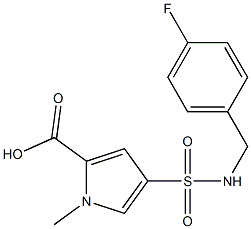 4-{[(4-fluorobenzyl)amino]sulfonyl}-1-methyl-1H-pyrrole-2-carboxylic acid,,结构式