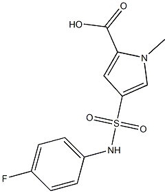 4-{[(4-fluorophenyl)amino]sulfonyl}-1-methyl-1H-pyrrole-2-carboxylic acid 化学構造式