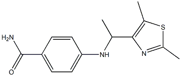 4-{[1-(2,5-dimethyl-1,3-thiazol-4-yl)ethyl]amino}benzamide,,结构式