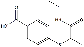 4-{[1-(ethylcarbamoyl)ethyl]sulfanyl}benzoic acid Struktur