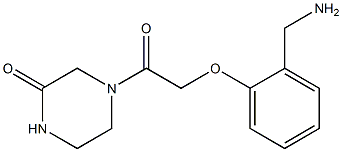 4-{[2-(aminomethyl)phenoxy]acetyl}piperazin-2-one Struktur