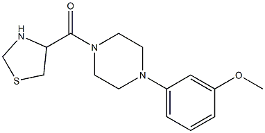 4-{[4-(3-methoxyphenyl)piperazin-1-yl]carbonyl}-1,3-thiazolidine 结构式