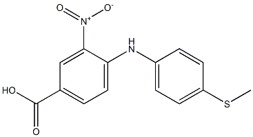 4-{[4-(methylsulfanyl)phenyl]amino}-3-nitrobenzoic acid Struktur