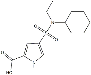 4-{[cyclohexyl(ethyl)amino]sulfonyl}-1H-pyrrole-2-carboxylic acid,,结构式