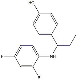 4-{1-[(2-bromo-4-fluorophenyl)amino]propyl}phenol,,结构式