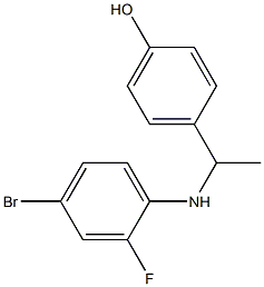 4-{1-[(4-bromo-2-fluorophenyl)amino]ethyl}phenol,,结构式