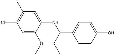 4-{1-[(4-chloro-2-methoxy-5-methylphenyl)amino]propyl}phenol Structure