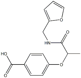 4-{1-[(furan-2-ylmethyl)carbamoyl]ethoxy}benzoic acid 化学構造式