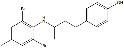 4-{3-[(2,6-dibromo-4-methylphenyl)amino]butyl}phenol 结构式