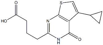 4-{5-cyclopropyl-4-oxo-3H,4H-thieno[2,3-d]pyrimidin-2-yl}butanoic acid 化学構造式