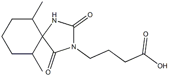 4-{6,10-dimethyl-2,4-dioxo-1,3-diazaspiro[4.5]decan-3-yl}butanoic acid 化学構造式