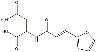 4-amino-2-{[(2E)-3-(2-furyl)prop-2-enoyl]amino}-4-oxobutanoic acid Struktur