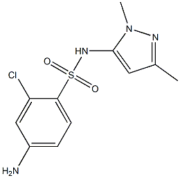 4-amino-2-chloro-N-(1,3-dimethyl-1H-pyrazol-5-yl)benzene-1-sulfonamide Struktur