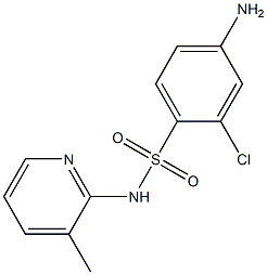 4-amino-2-chloro-N-(3-methylpyridin-2-yl)benzene-1-sulfonamide Struktur