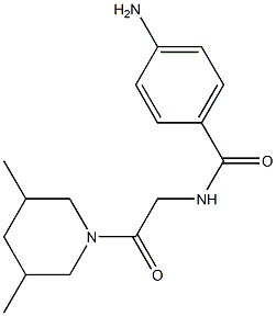 4-amino-N-[2-(3,5-dimethylpiperidin-1-yl)-2-oxoethyl]benzamide,,结构式