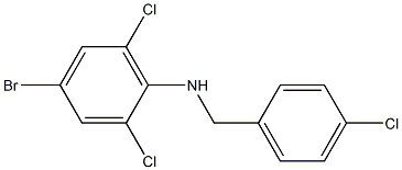 4-bromo-2,6-dichloro-N-[(4-chlorophenyl)methyl]aniline Structure